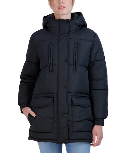 Sebby Juniors' Hooded 3/4 Puffer Coat
