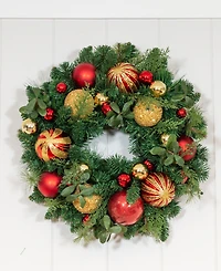 Village Lighting 24" Lighted Christmas Wreath, Christmas Classic