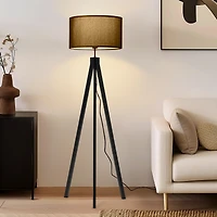 Brightech Eden 58" Led Traditional Tripod Floor Lamp with Fabric Drum Shade