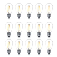 Brightech 15 Pack Bulbs - S14 Bulb, E26 Base, 2 Watt, 2700K Soft White Hue