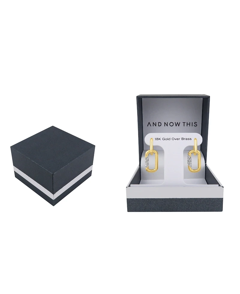 And Now This Crystal Hinged Hoop with Interlocked Drop Earrings