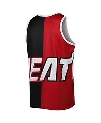 Men's Mitchell & Ness Dwyane Wade Black and Red Miami Heat Sublimated Player Tank Top
