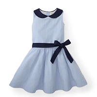 Hope & Henry Baby Girls Seersucker Peter Pan Collar Dress