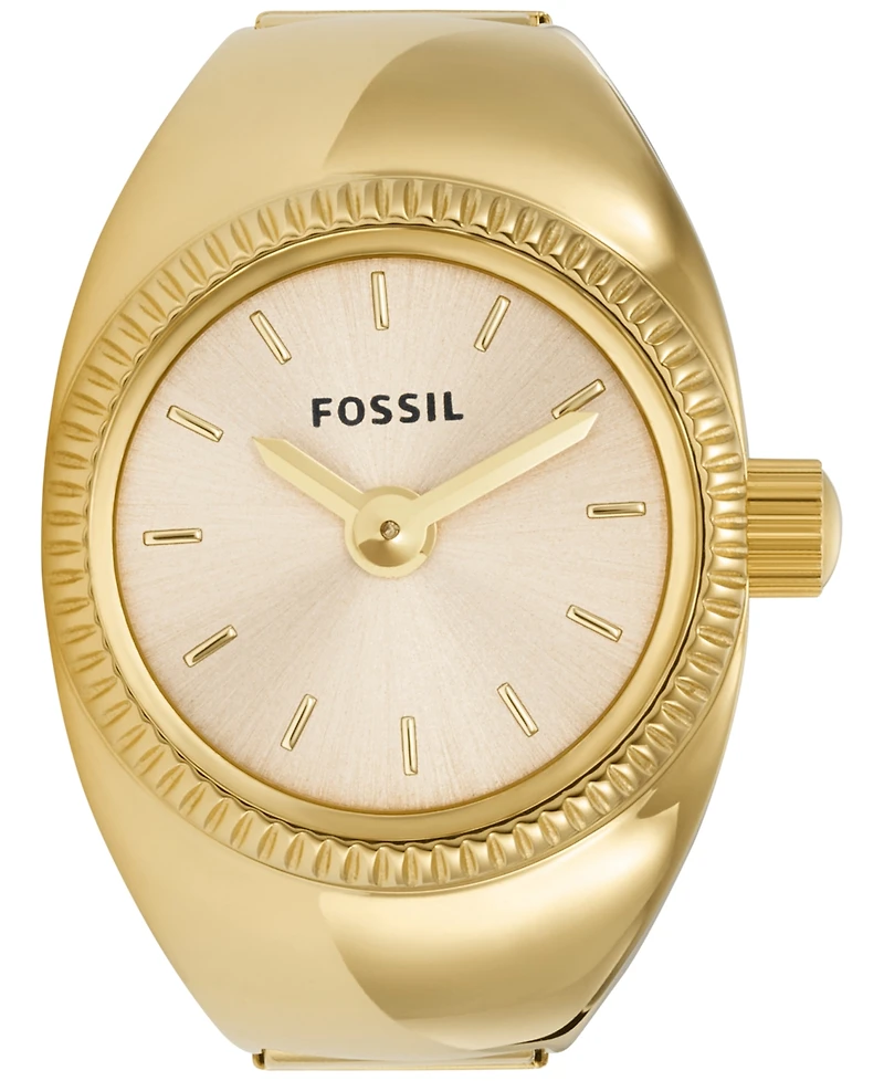 Fossil Women's Ring Watch Two-Hand Gold-Tone Stainless Steel Bracelet Watch, 15mm