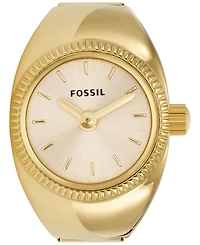 Fossil Women's Ring Watch Two-Hand Gold-Tone Stainless Steel Bracelet Watch, 15mm