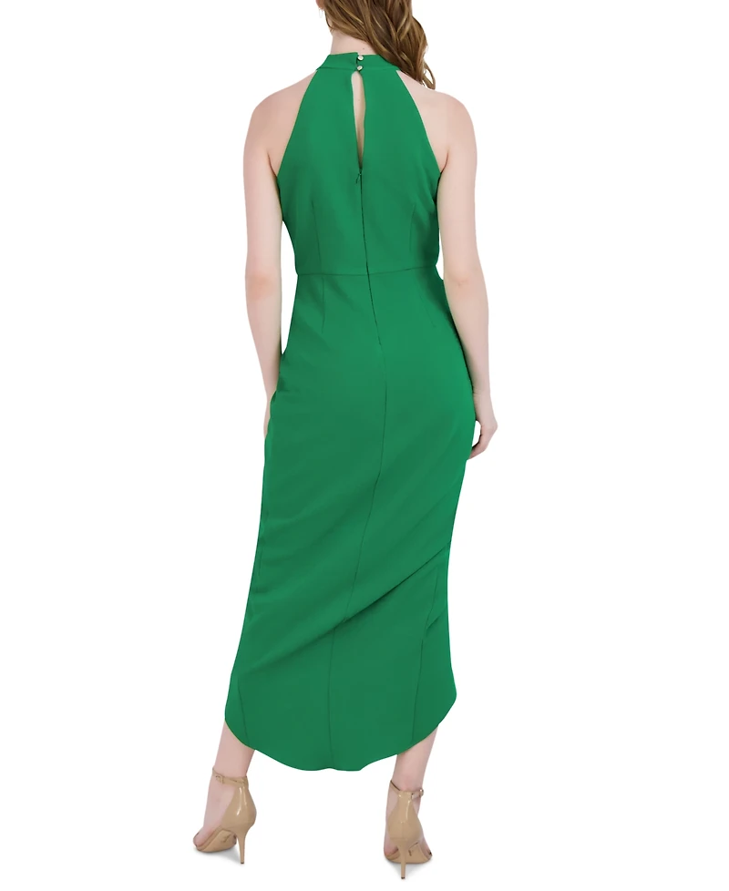 julia jordan Knot-Neck Tulip-Hem Midi Dress