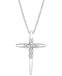 Sirena Diamond Cross 18" Pendant Necklace (1/8 ct. t.w.) 14k White or Yellow Gold