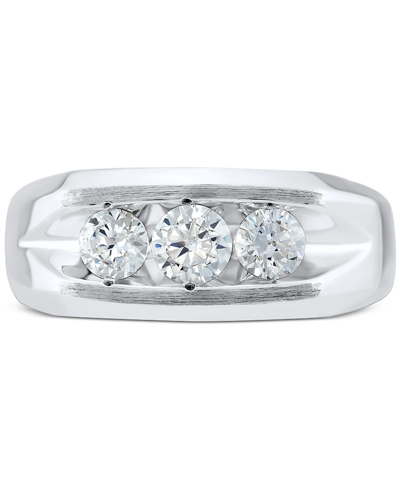 Grown With Love Men's Lab Diamond Three Stone Ring (1 ct. t.w.) 10k Gold