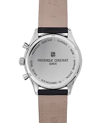 Frederique Constant Men's Swiss Chronograph Black Leather Strap Watch 40mm