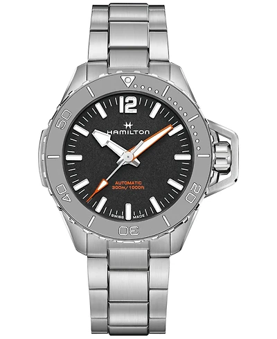 Hamilton Men's Swiss Automatic Khaki Navy Frogman Stainless Steel Bracelet Watch 46mm