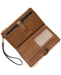 Michael Kors Adele Double-Zip Pebble Leather Phone Wristlet