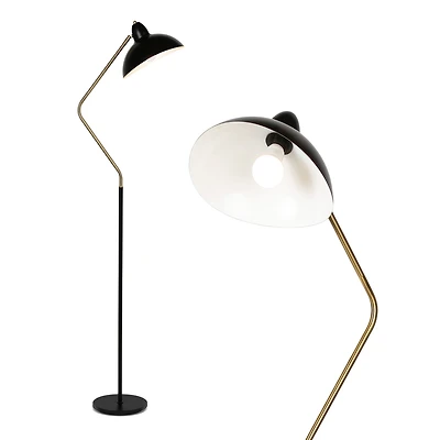 Swoop Led Reading Floor Lamp with Adjustable Head and Gold Accent (69")