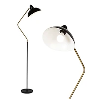 Swoop Led Reading Floor Lamp with Adjustable Head and Gold Accent (69")