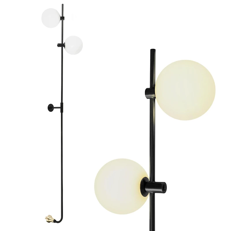 Equinox Modern Wall Plug-In Led Sconce Lamp with Glass Globe Shades (62")