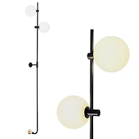 Equinox Modern Wall Plug-In Led Sconce Lamp with Glass Globe Shades (62")