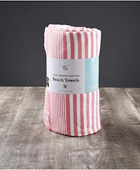 Delilah Home 100% Organic Cotton, Sand Resistant, Sunset Beach Towel, 36" x 70"