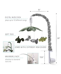 The Peanutshell Baby Crib Mobile for Boys or Girls, Dinosaur, Musical