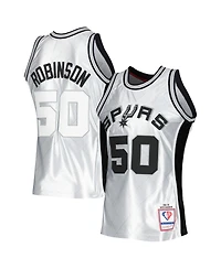 Men's Mitchell & Ness David Robinson Platinum San Antonio Spurs 1998-99 Hardwood Classics 75th Anniversary Swingman Jersey