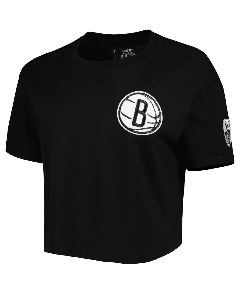 Women's Pro Standard Black Brooklyn Nets Classics Boxy T-shirt