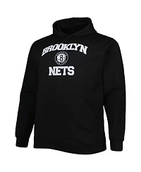 Men's Black Brooklyn Nets Big and Tall Heart Soul Pullover Hoodie