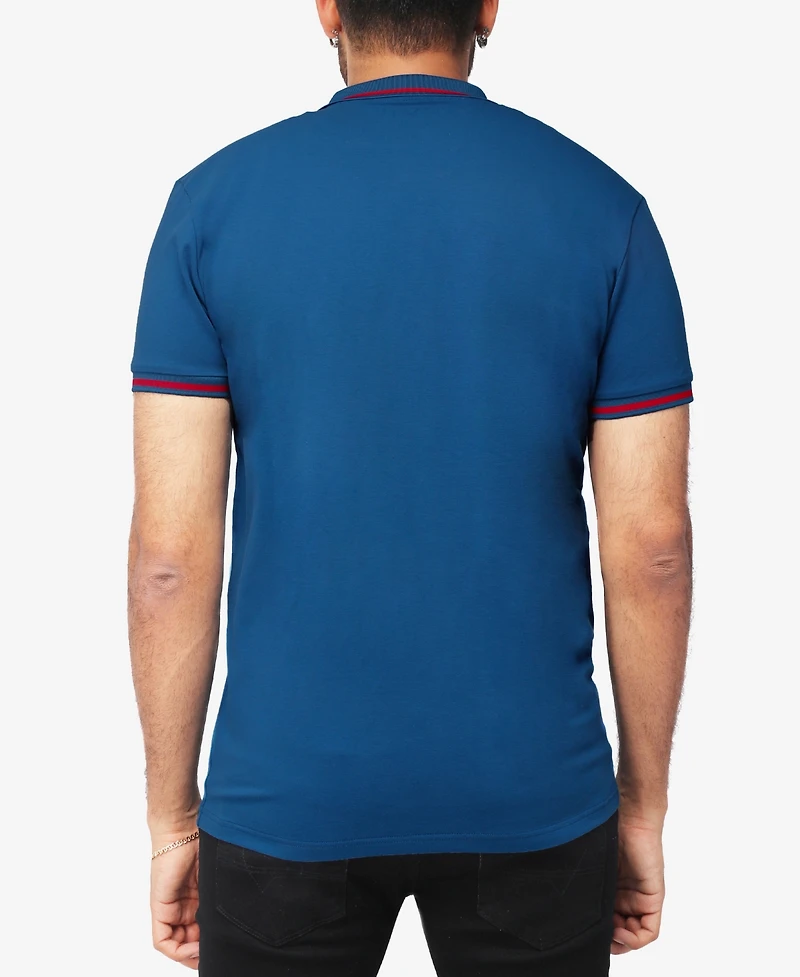 X-Ray Men's Basic Short Sleeve Rib Polo Shirt