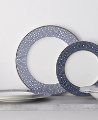 Noritake Infinity Blue 4 Piece Dinner Plate Set, Service for 4