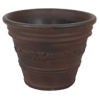Laurel 13" Outdoor Double-Walled Polyresin Planter with Uv-Resistant Rust Finish