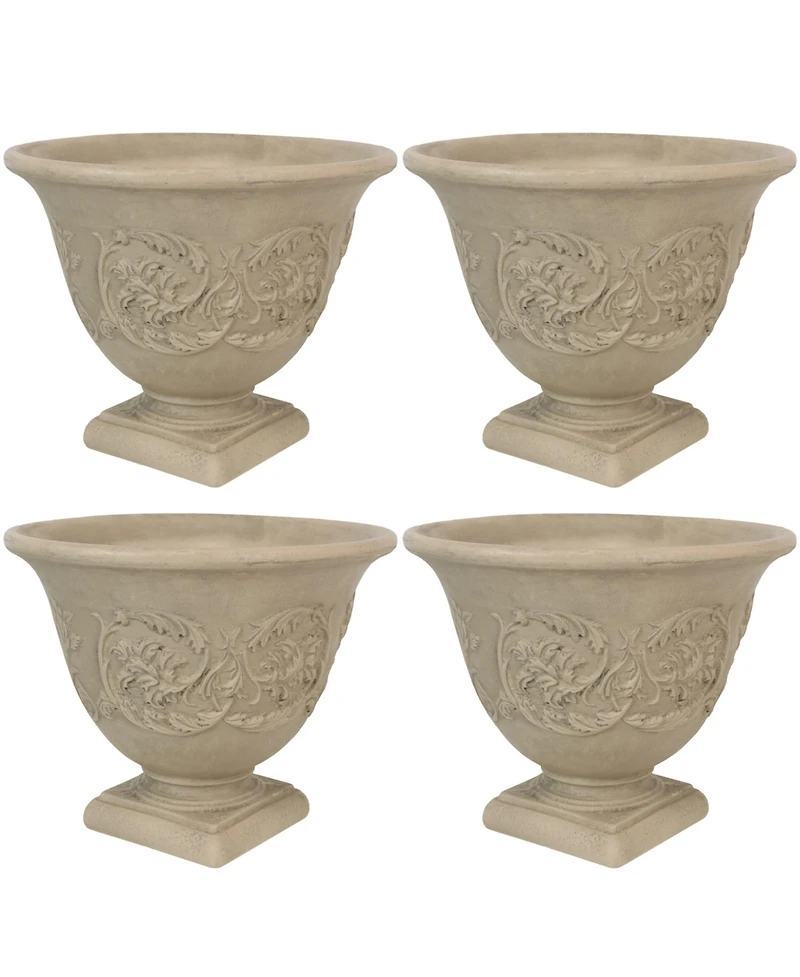 Darcy 16" Double-Walled Resin Outdoor Planter Pot - Fade-Resistant Beige Finish