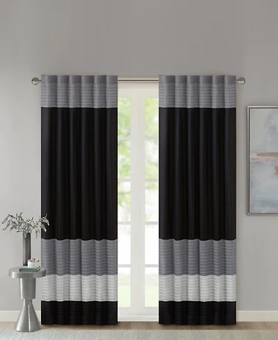 Madison Park Amherst Polyoni Pintuck Curtain Panel, 50"W x 84"L