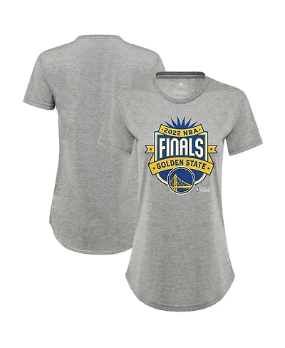 Women's Sportiqe Gray Golden State Warriors 2022 Nba Finals Crest Phoebe T-shirt
