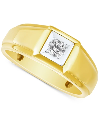 Grown With Love Men's Lab Diamond Solitaire Ring (1/4 ct. t.w.) 10k Gold & White