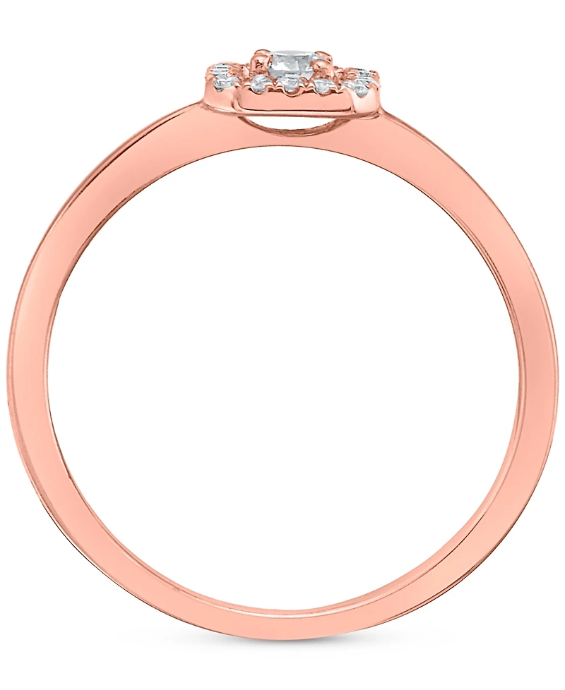 Diamond Square Halo Engagement Ring (1/5 ct. t.w.) in 14k White, Yellow or Rose Gold