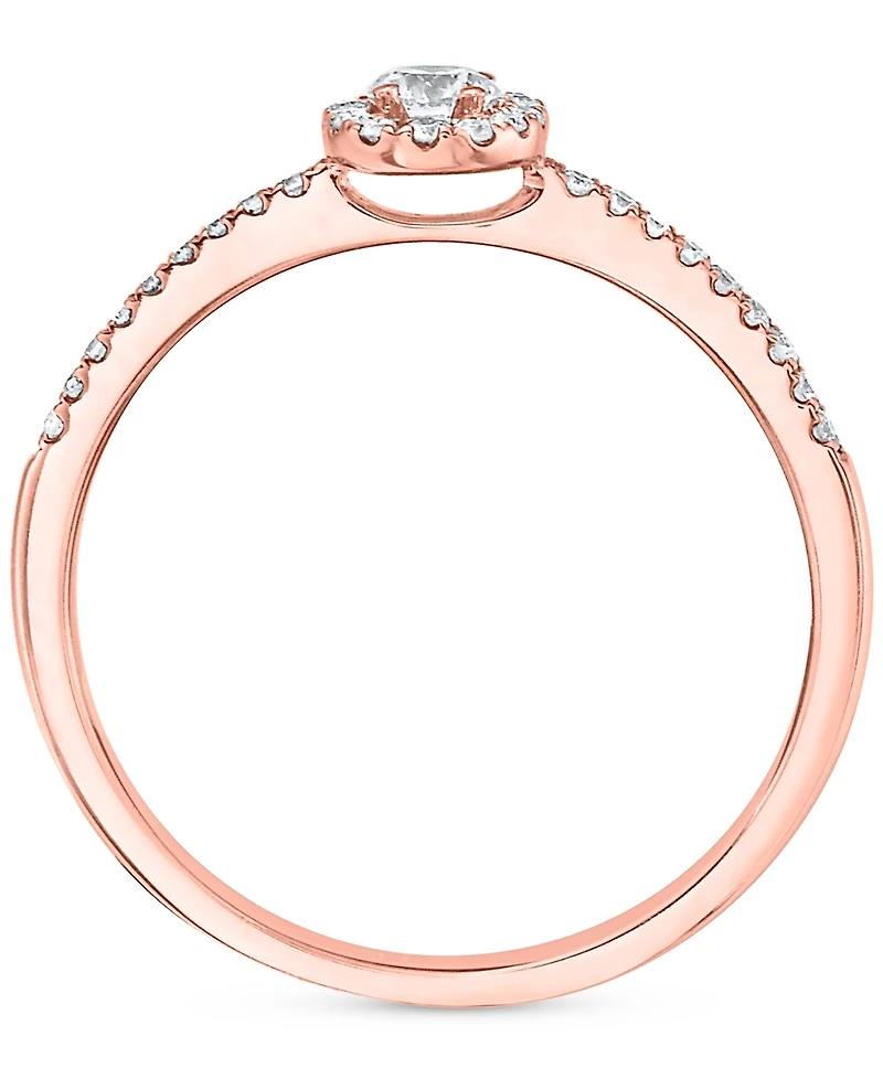 Diamond Halo Engagement Ring (1/4 ct. t.w.) 14k White, Yellow or Rose Gold