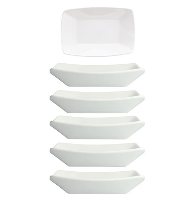 Fortessa Melamine Street Eats Boats, Set of 6
