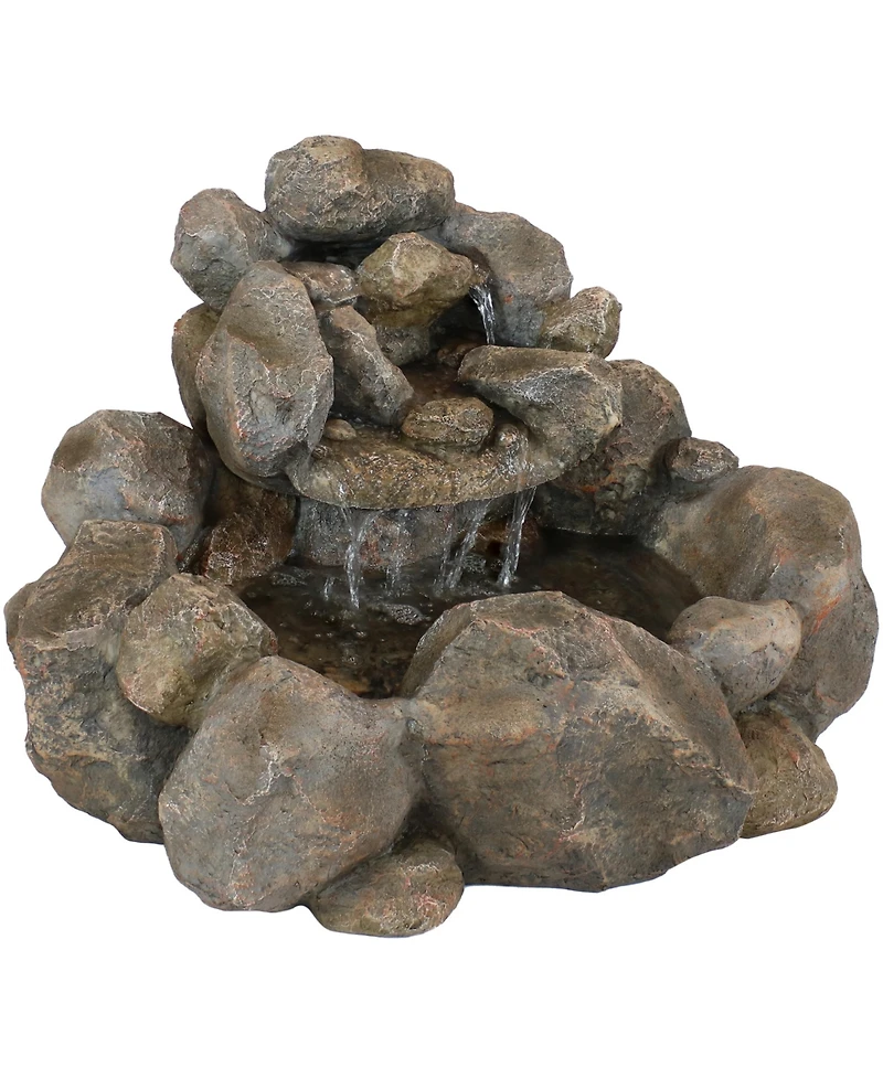 18"H Electric Resin Rocky Ravine Waterfall Outdoor Water Fountain