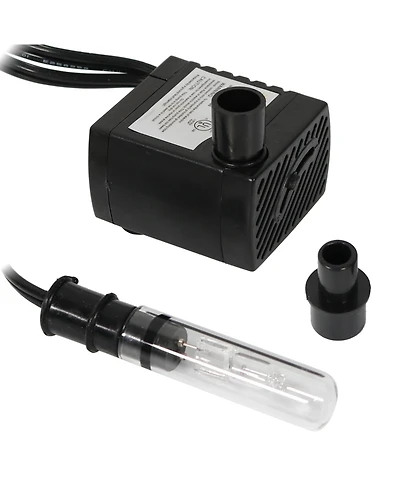 Sunnydaze Decor 70 Gph Submersible Indoor Pump For Fountains or Aquariums - Transformer - Finger Light - 1.6-Foot Max Lift