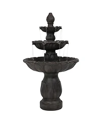 46"H Electric Polystone 3-Tier Classic Tulip Outdoor Water Fountain
