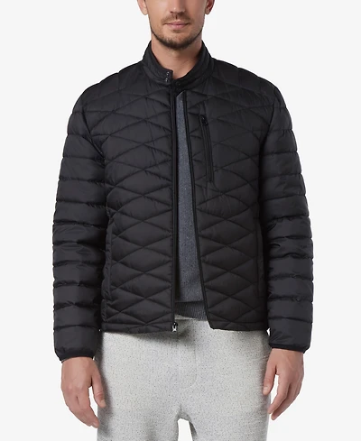 Marc New York Men's Racer Style Quilted Packable Jacket