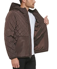 Kenneth Cole Men's Diamond Quilted Hooded Jacket