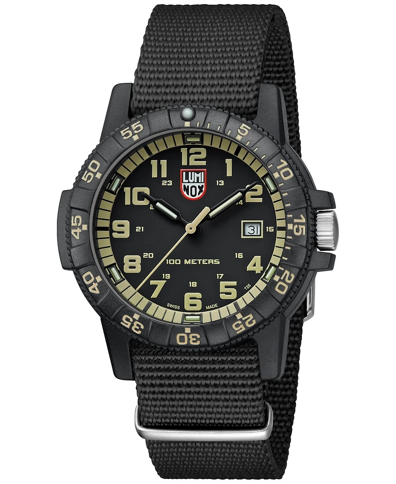 Luminox Men's Swiss Leatherback Sea Turtle Giant Dive Black Nato Strap Watch 44mm