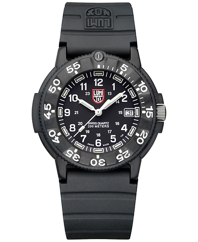 Luminox Men's Swiss Original Navy Seal Evo Series Military Dive Black Rubber Strap Watch 43mm