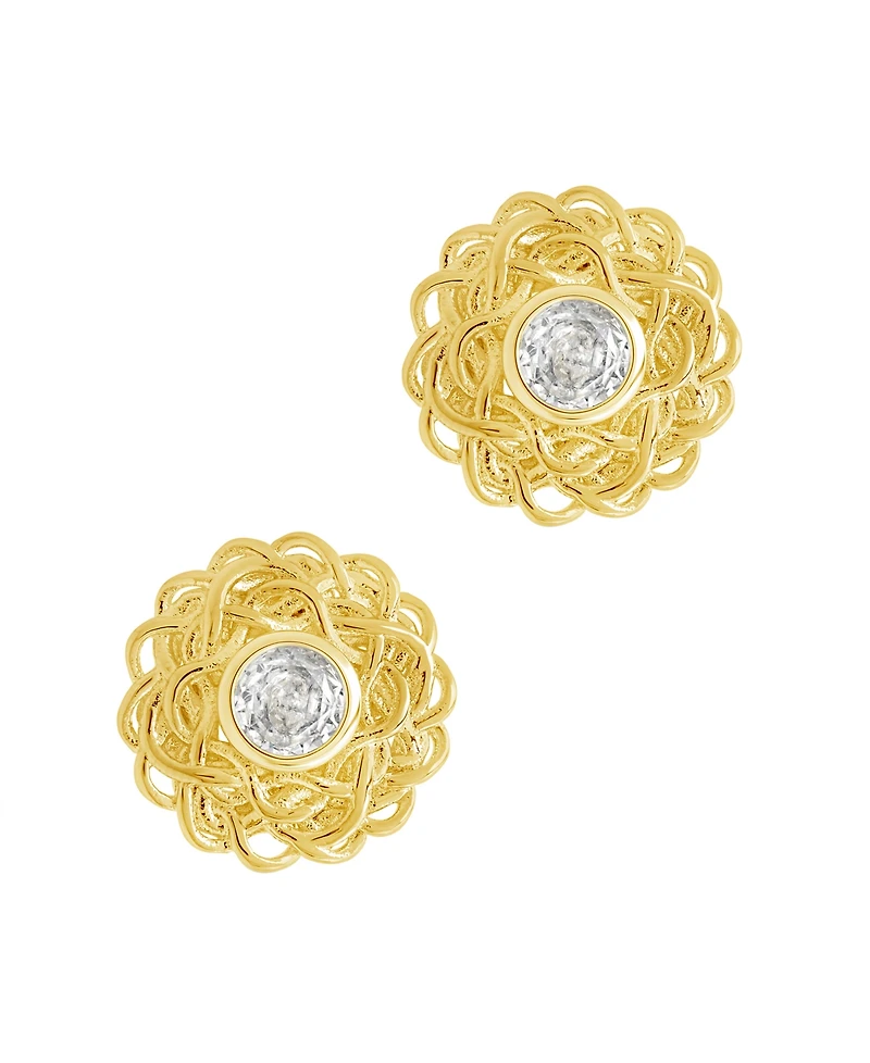 Sterling Forever Cubic Zirconia Lanira Stud Earrings