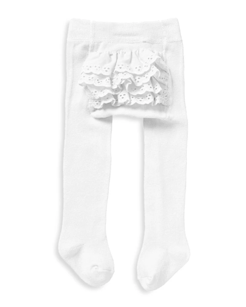 MeMoi Baby Girls Rhumba Cotton Blend Tights With Ruffles