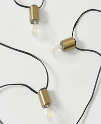 Glow Globe 28 ft Weatherproof Led Outdoor Plug-In String Lights with Brass Hardware