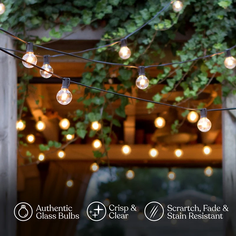 Brightech Ambience Pro 26 ft. Led Indoor/Outdoor Plug-In String Lights with Soft White Hue