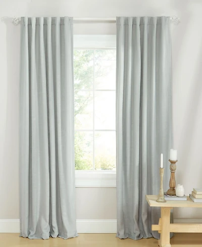 Lauren Ralph Lauren Linen Herringbone Total Blackout, Back Tab and Rod Pocket Single Curtain Panel