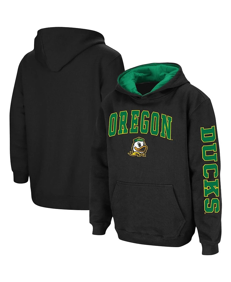 Youth Boys Colosseum Black Oregon Ducks 2-Hit Team Pullover Hoodie