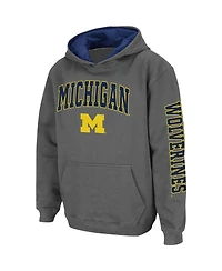 Youth Boys Colosseum Charcoal Michigan Wolverines 2-Hit Team Pullover Hoodie