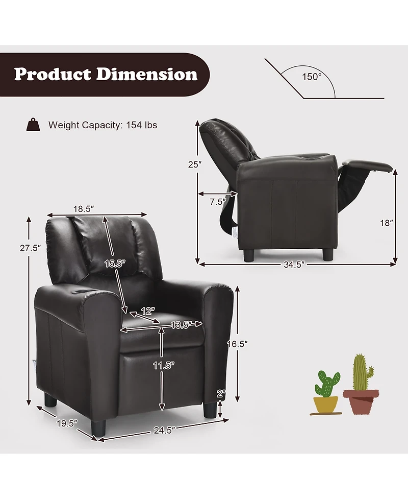 Kids Recliner Armchair Children's Furniture Sofa Couch Chair