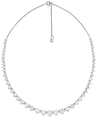 Michael Kors Sterling Silver Graduated Tennis Necklace